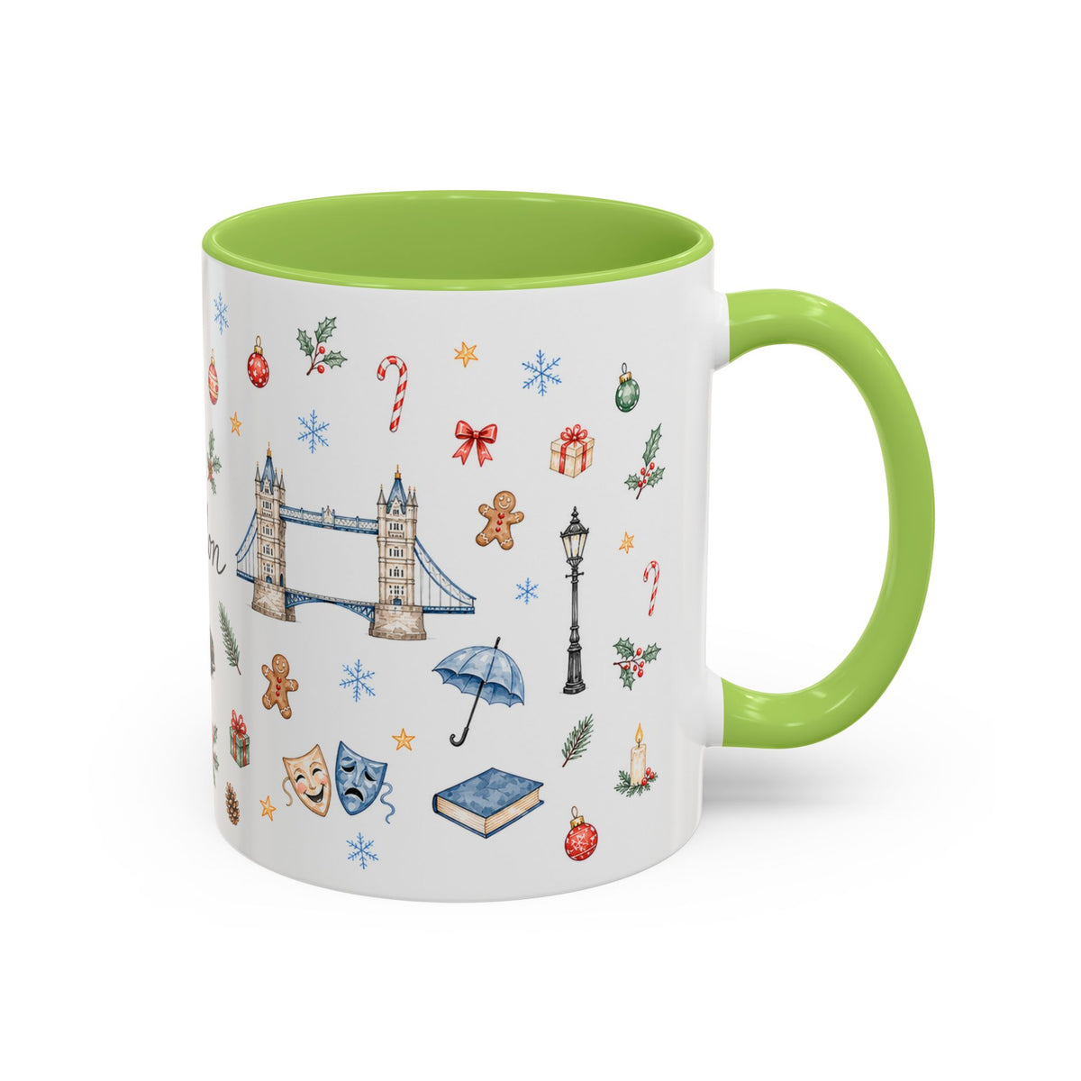 London Christmas Mug | Watercolor City Souvenir, Travel Memories, Ceramic Coffee Cup