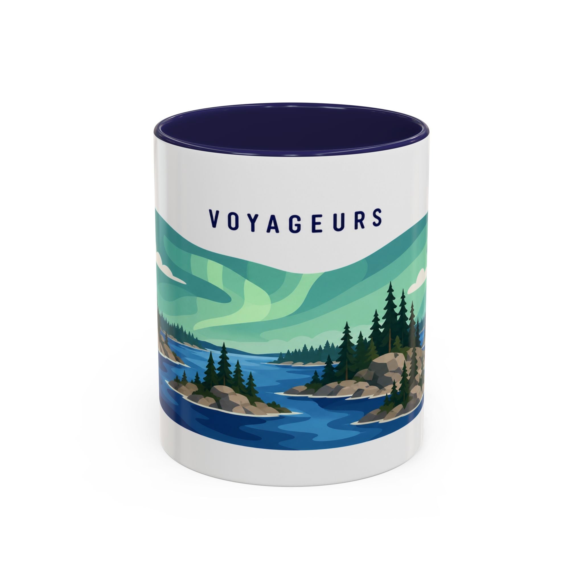 Voyageurs National Park Coffee Mug | Solid Color Block Park Souvenir | 11oz 15oz Accent Mug