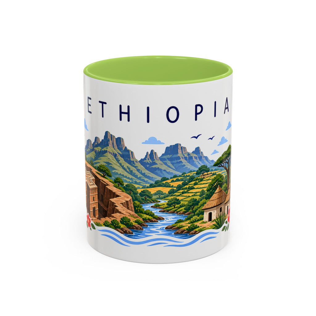 Ethiopia Coffee Mug | Travel Souvenir Accent Mug | Place Gift Ceramic Cup 11oz 15oz
