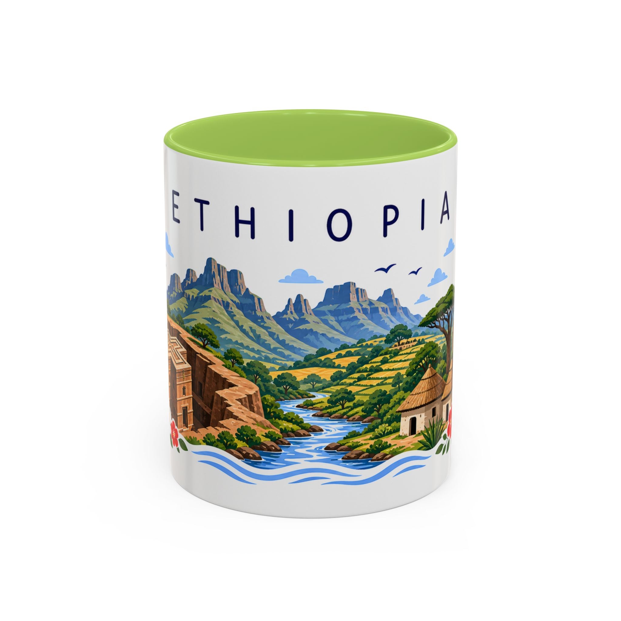 Ethiopia Coffee Mug | Travel Souvenir Accent Mug | Place Gift Ceramic Cup 11oz 15oz