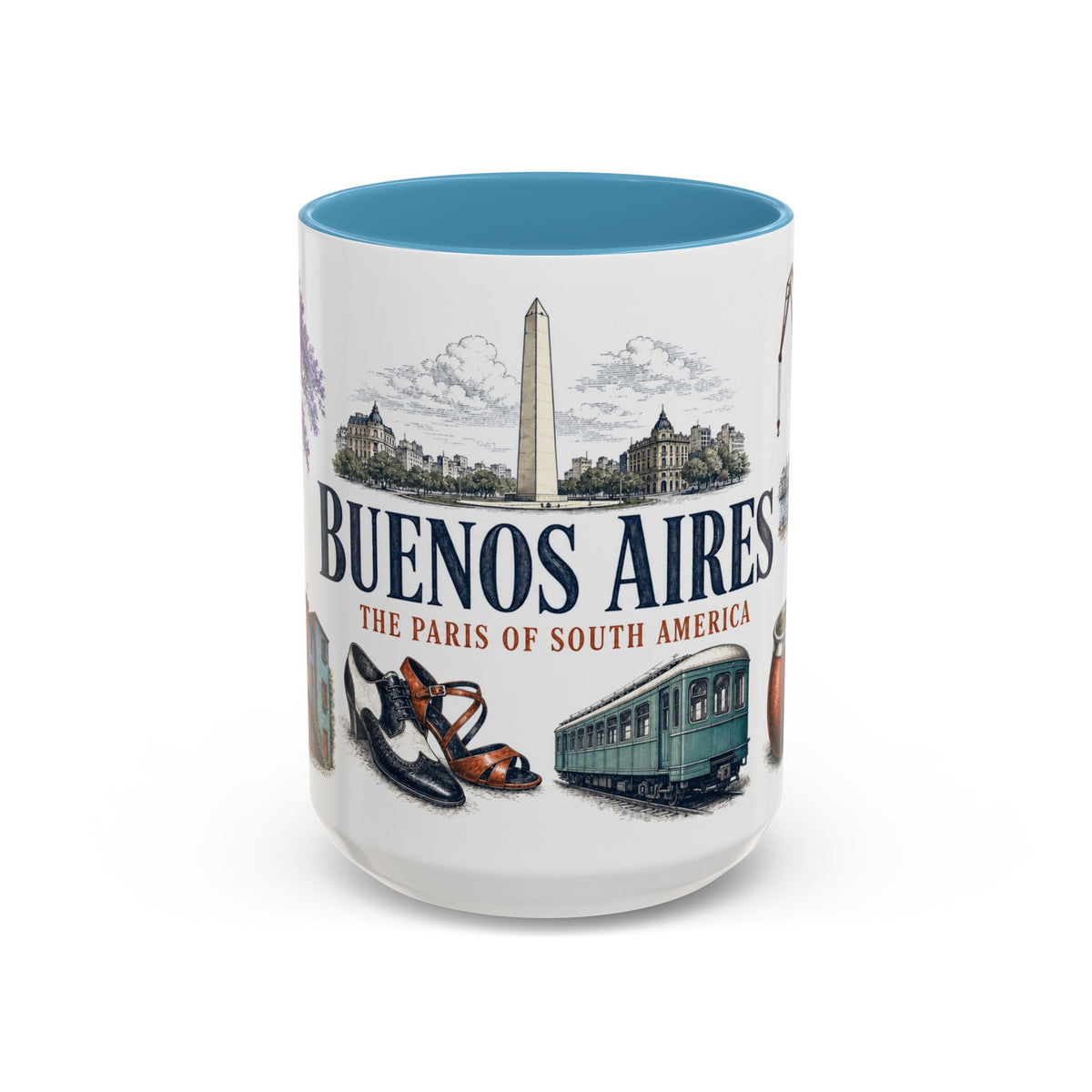 Buenos Aires Coffee Mug | Argentina Travel Souvenir | Vintage Illustrated City Gift | 11 oz 15 oz Accent Mug