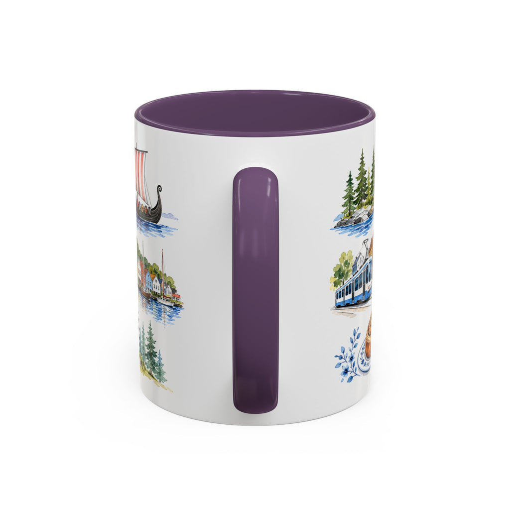 Oslo Illustrated Travel Mug | City Souvenir Accent Coffee Mug | 11oz 15oz Ceramic Cup