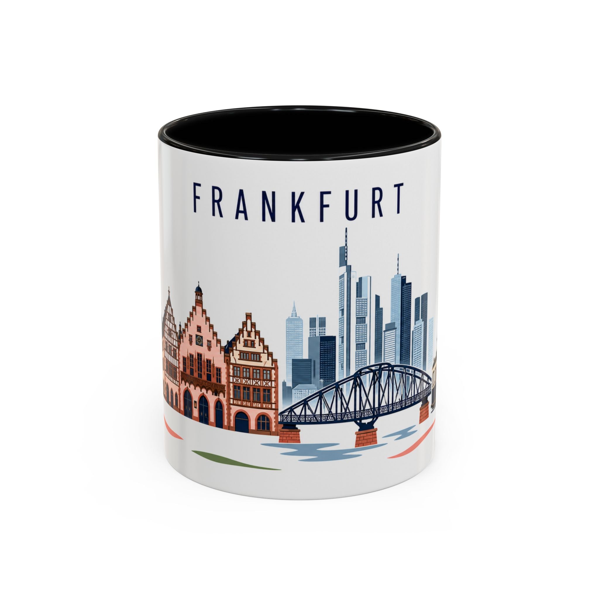 Frankfurt Coffee Mug | Germany Travel Souvenir | Porcelain Decal City Gift | 11oz 15oz Accent Mug