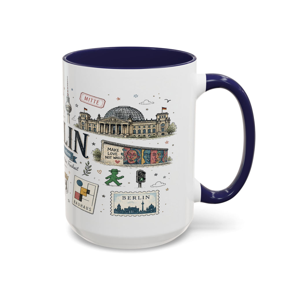 Berlin Coffee Mug | Germany Souvenir Travel Gift | Accent Color Ceramic 11oz 15oz