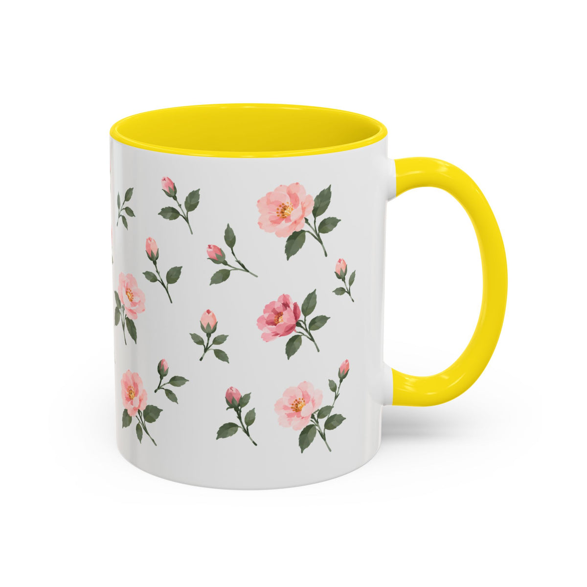 New York Rose Mug, State Flower Floral Coffee Cup, 11oz Botanical Gift