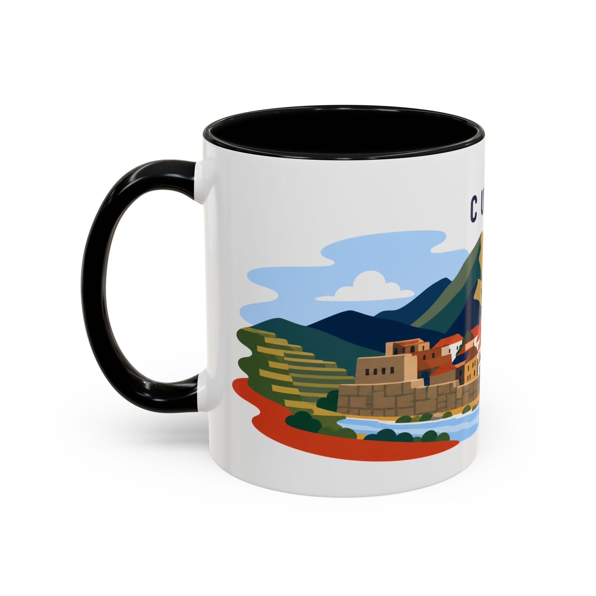 Cusco Coffee Mug | Travel Destination Souvenir Gift | Accent Color Ceramic 11oz 15oz