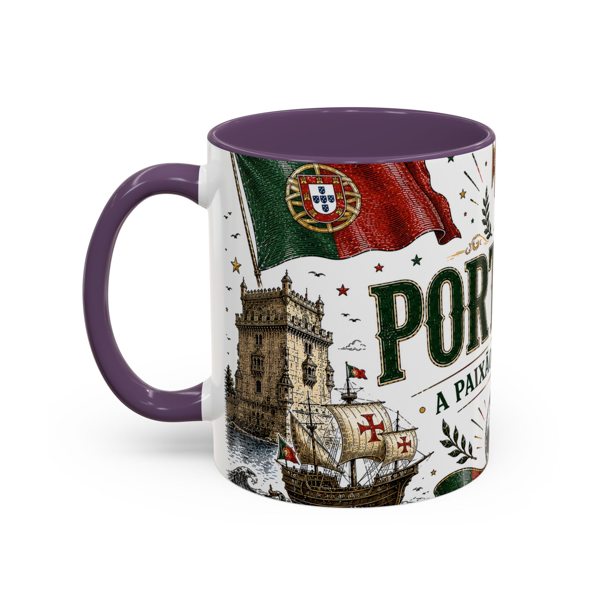 Portugal Soccer Coffee Mug | World Cup Fan Gift | Accent Color Ceramic 11oz 15oz Match Day Cup