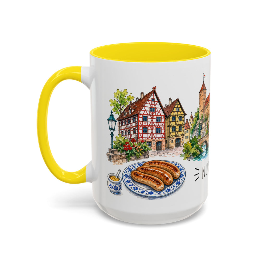 Nuremberg Illustrated Travel Mug | City Souvenir Accent Coffee Mug | 11oz 15oz Ceramic Cup