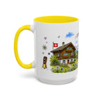 Grindelwald Illustrated Travel Mug | Switzerland Souvenir Accent Coffee Mug | 11oz 15oz Ceramic Cup