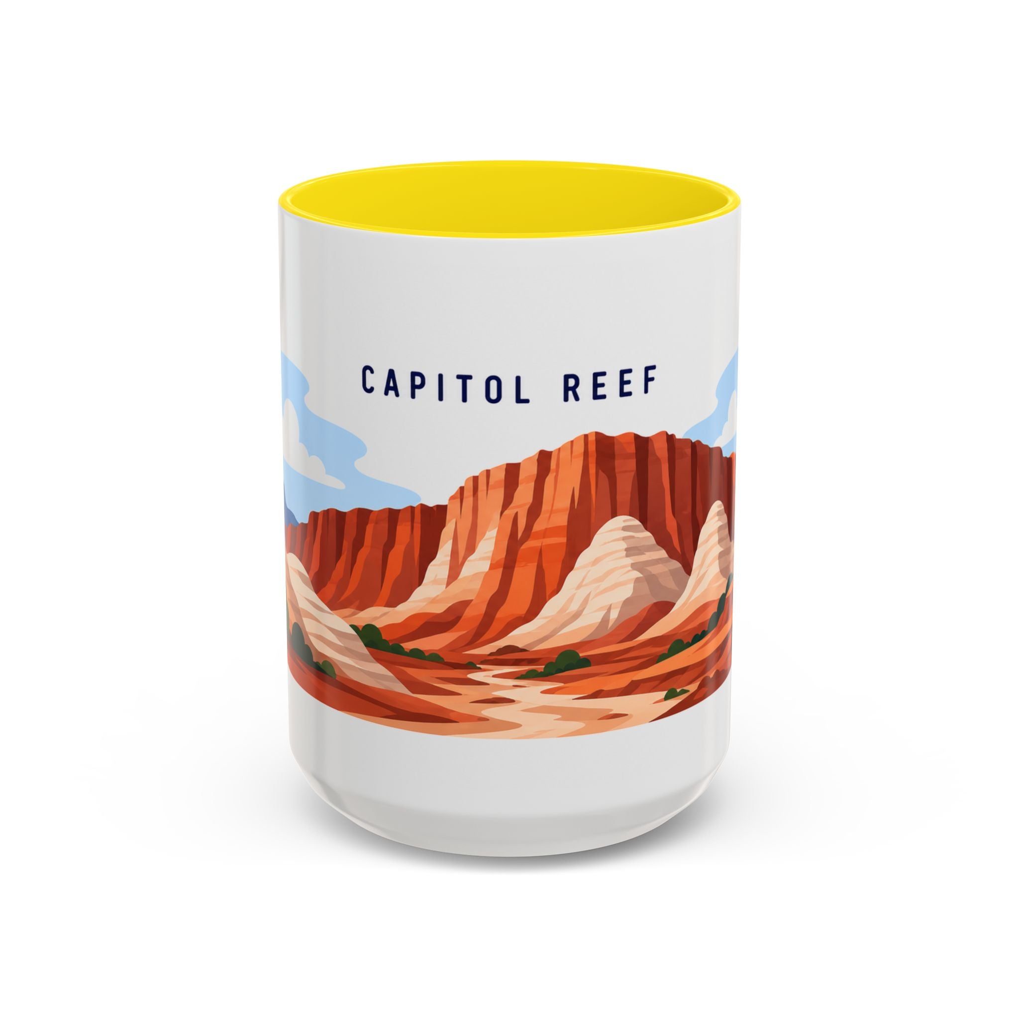 Capitol Reef National Park Coffee Mug | Solid Color Block Park Souvenir | 11oz 15oz Accent Mug