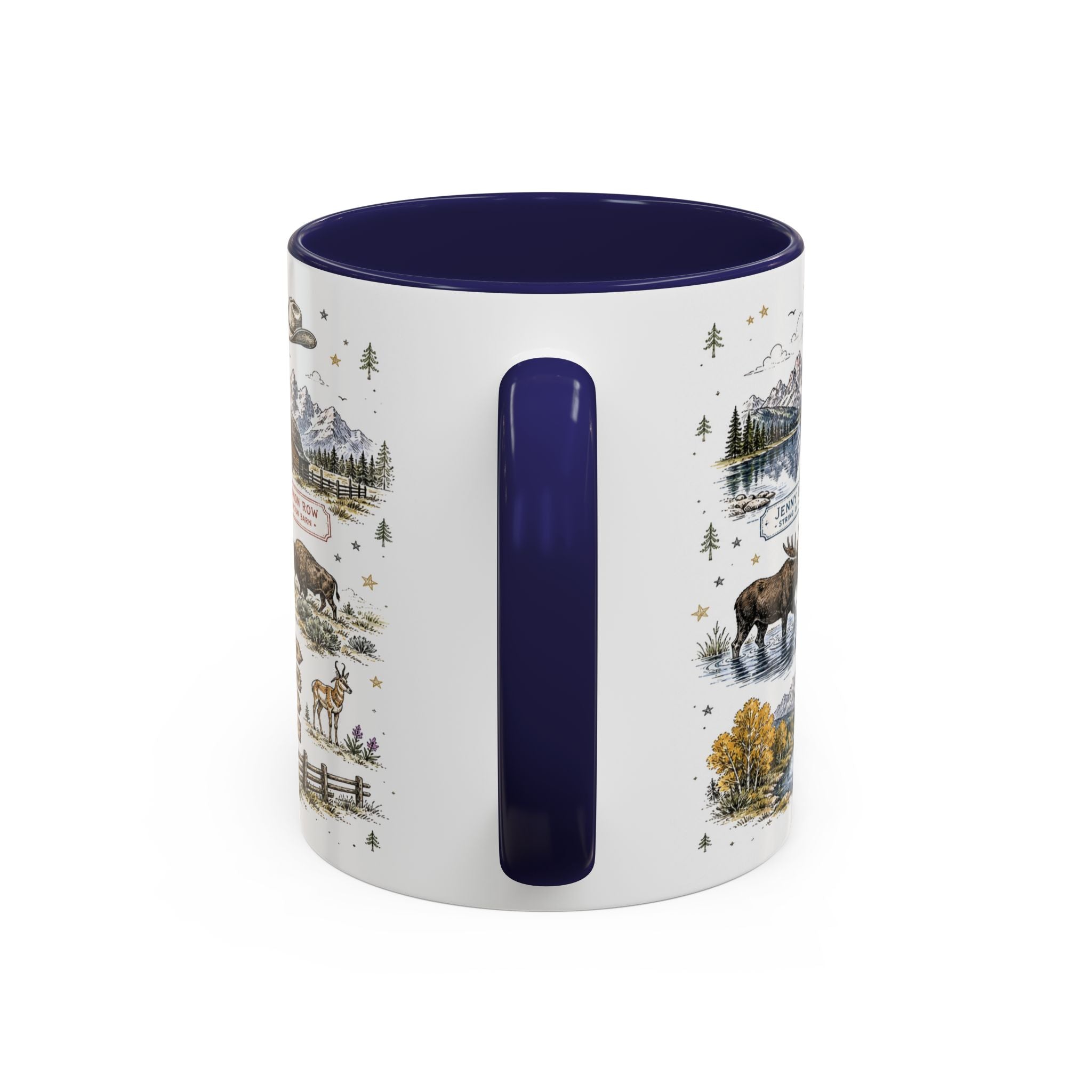 Grand Teton Coffee Mug | National Park Hiking Wyoming Gift | Accent Color Ceramic 11oz 15oz