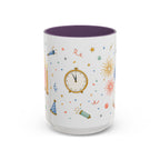 New Year Midnight Mug | Candle Firework Watercolor Party Gift | Accent Cup 11oz 15oz