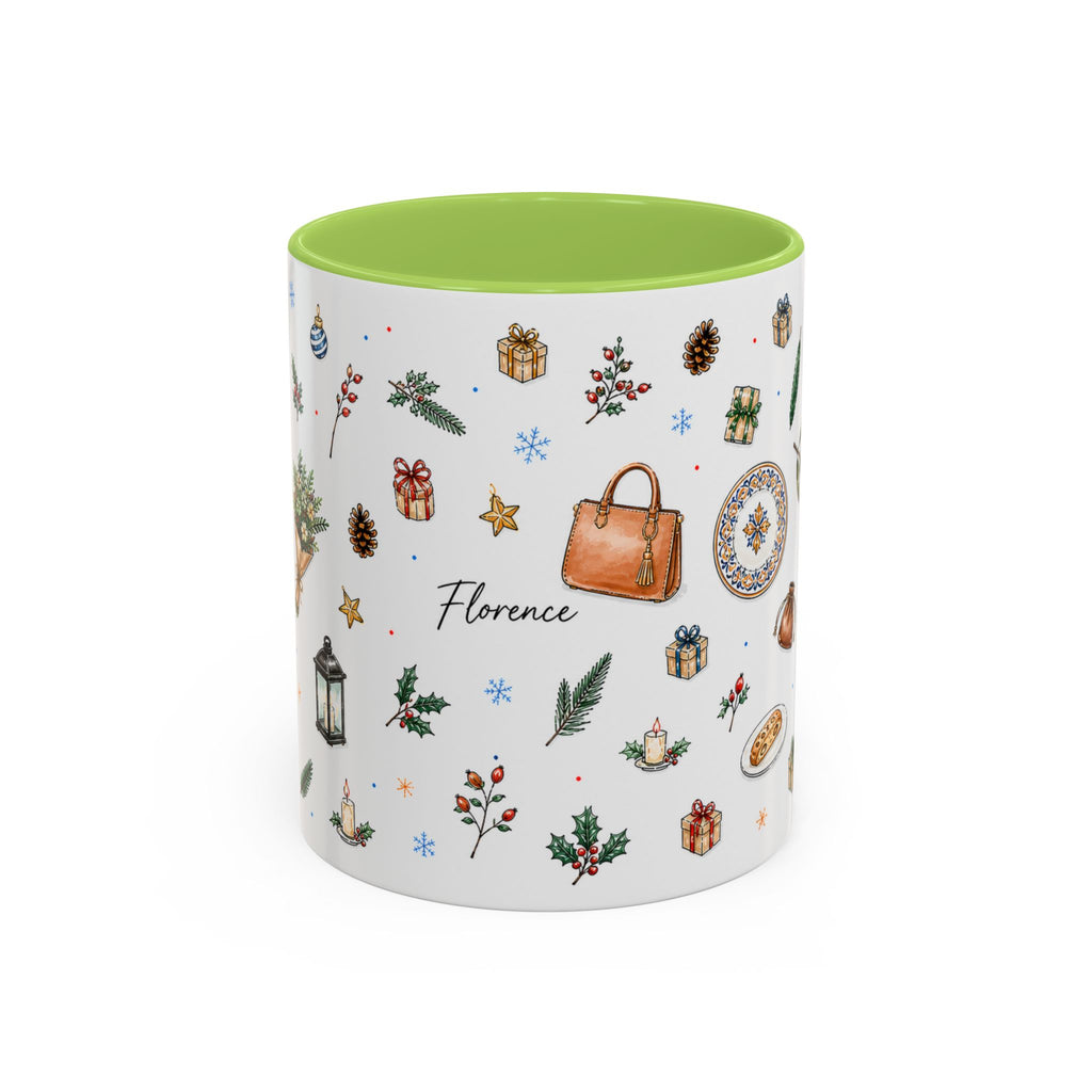 Florence Christmas Mug | Watercolor City Souvenir | Ceramic Coffee Cup (11oz 15oz)