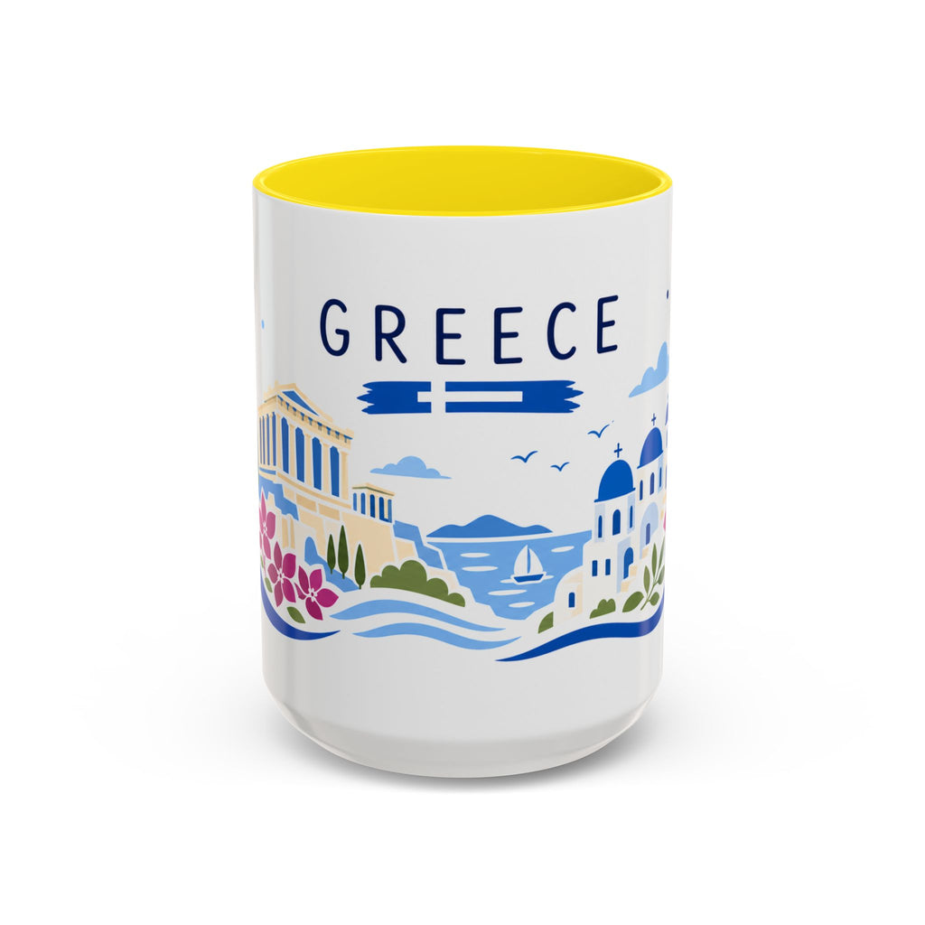 Greece Coffee Mug | Travel Souvenir Accent Mug | Country Gift Ceramic Cup 11oz 15oz