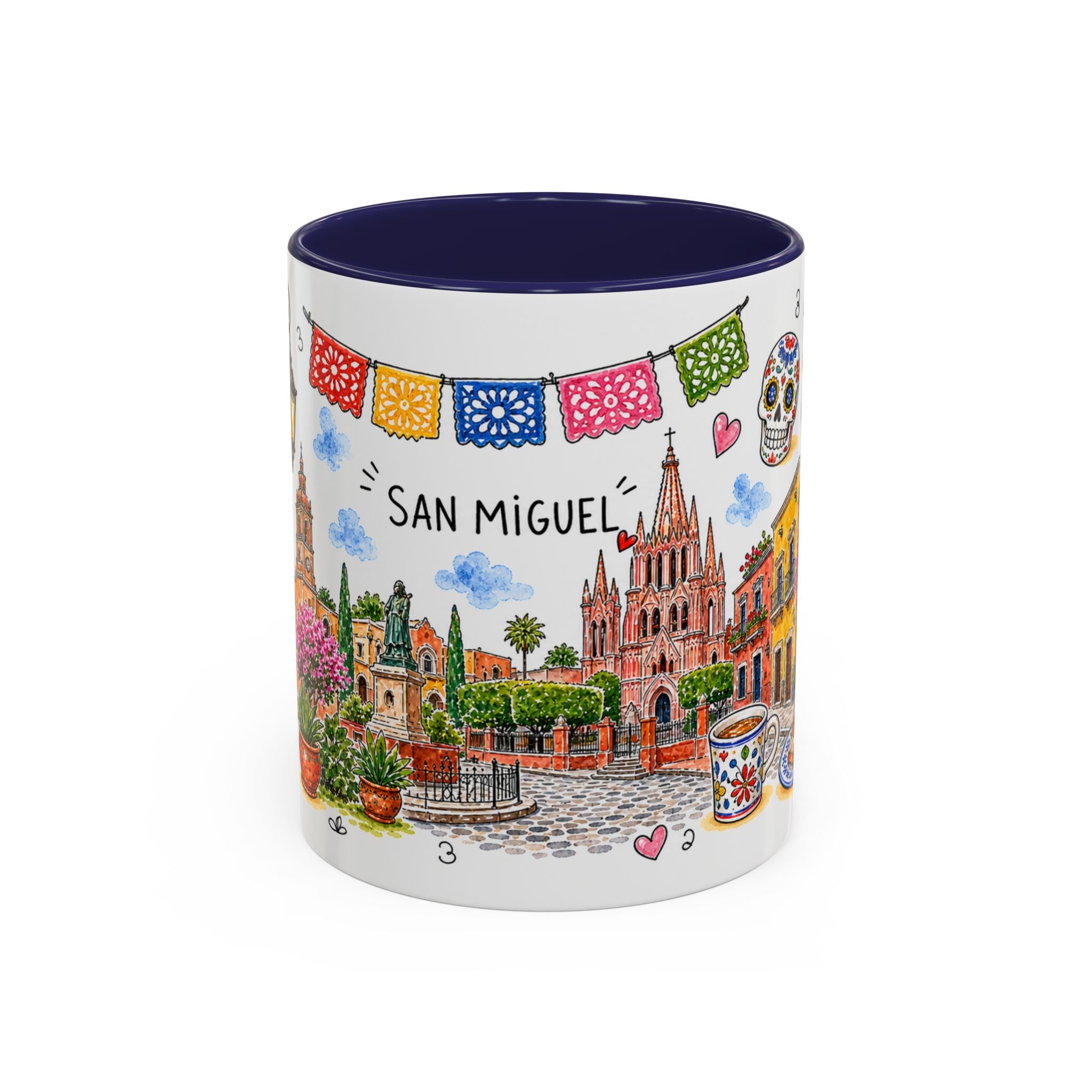 San Miguel de Allende Illustrated Travel Mug | City Souvenir Accent Coffee Mug | 11oz 15oz Ceramic Cup