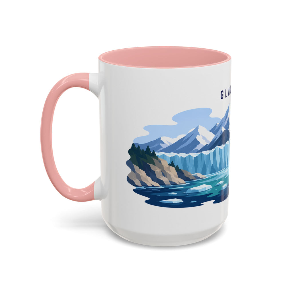 Glacier Bay National Park Coffee Mug | Solid Color Block Park Souvenir | 11oz 15oz Accent Mug