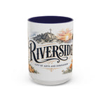 Riverside Coffee Mug | United States Travel Souvenir | Vintage Illustrated City Gift | 11 oz 15 oz Accent Mug