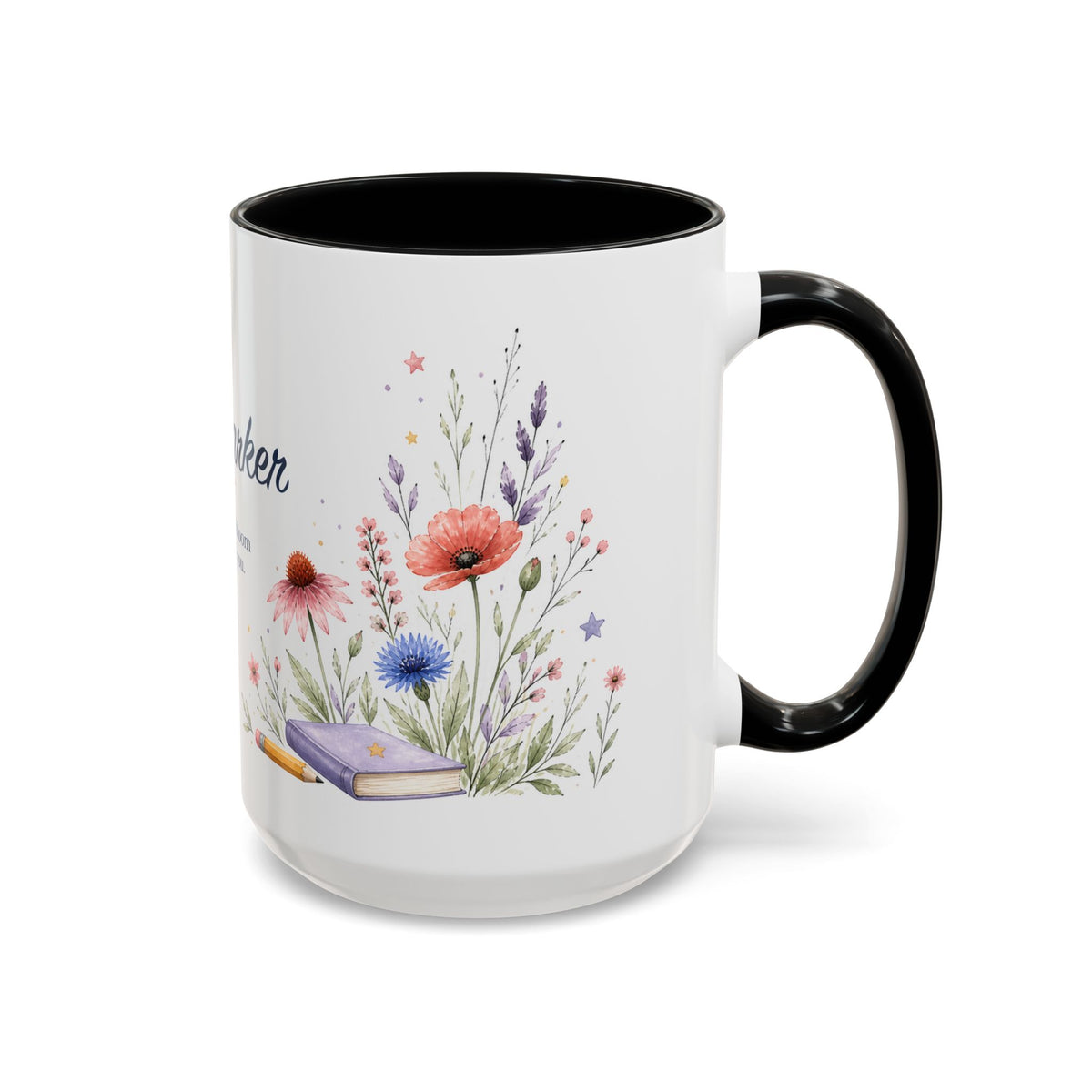 Personalized Kindergarten Teacher Mug | Custom Name Wildflower Rainbow Cup | Back to School Gift