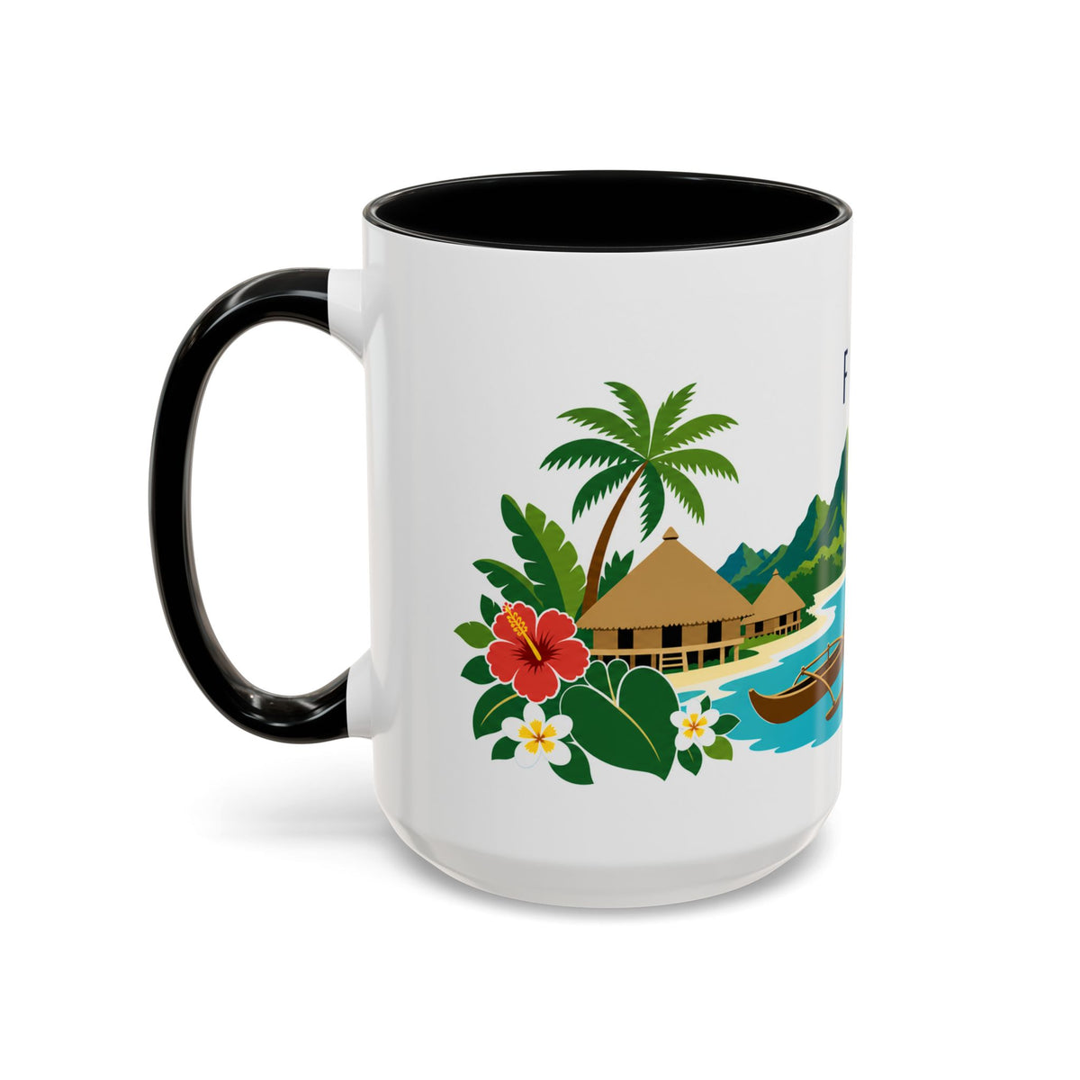 Fiji Coffee Mug | Travel Destination Souvenir Gift | Accent Color Ceramic 11oz 15oz