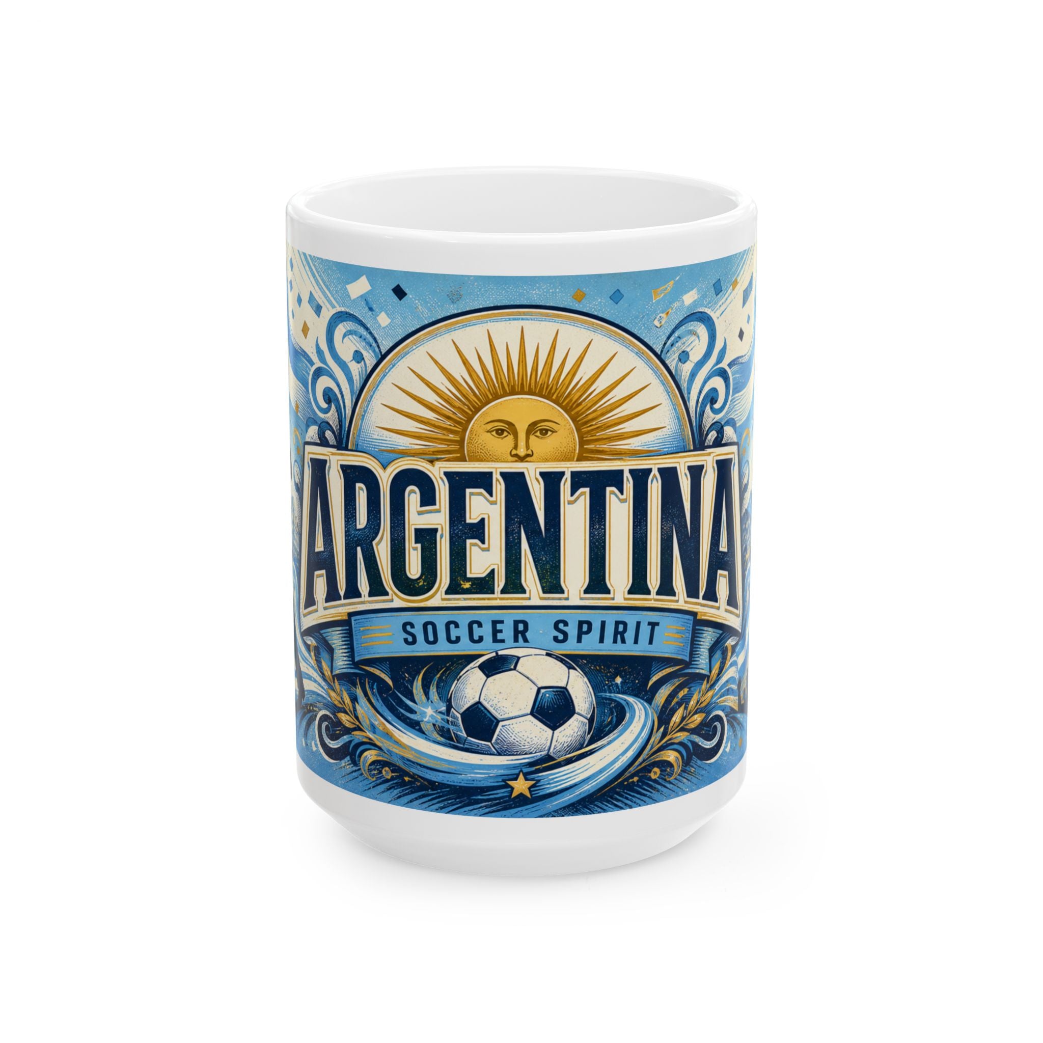 Argentina Soccer Spirit Coffee Mug | Soccer Fan Gift | Ceramic 11oz 15oz Match Day Cup