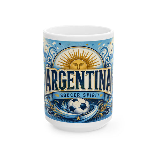 Argentina Soccer Spirit Coffee Mug | Soccer Fan Gift | Ceramic 11oz 15oz Match Day Cup