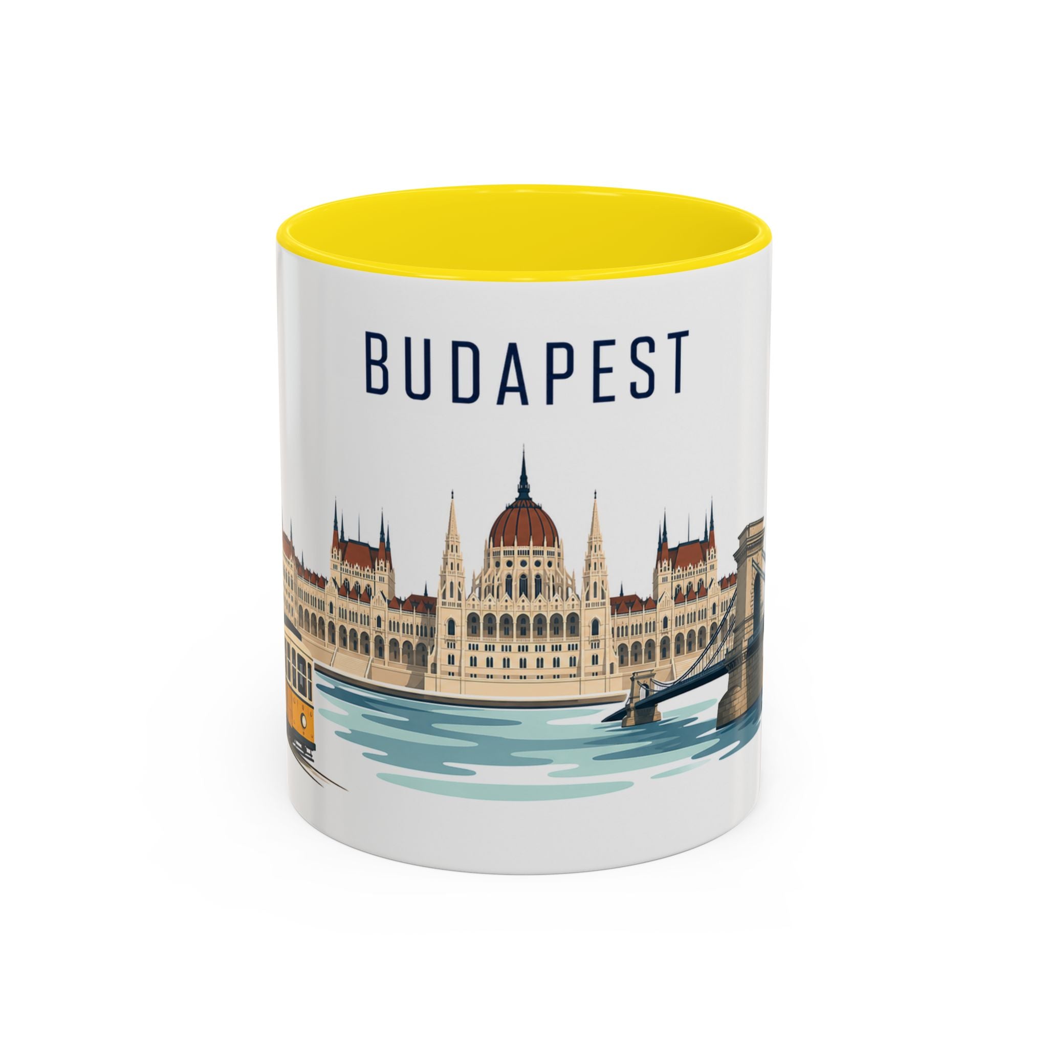 Budapest Coffee Mug | Hungary Travel Souvenir | Porcelain Decal City Gift | 11oz 15oz Accent Mug