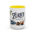 Zurich Coffee Mug | Switzerland Travel Souvenir | Vintage Illustrated City Gift | 11 oz 15 oz Accent Mug