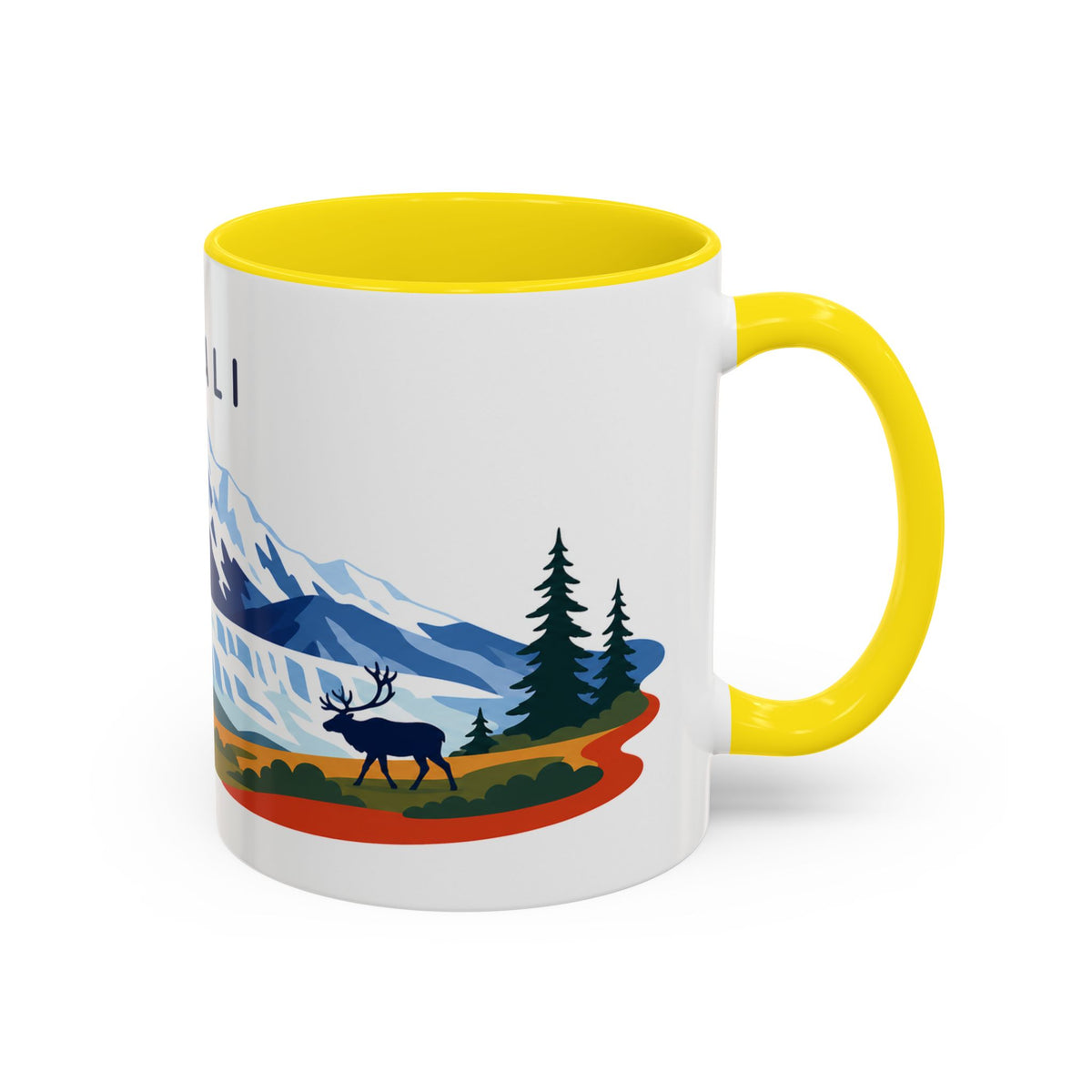 Denali Coffee Mug | Travel Destination Souvenir Gift | Accent Color Ceramic 11oz 15oz