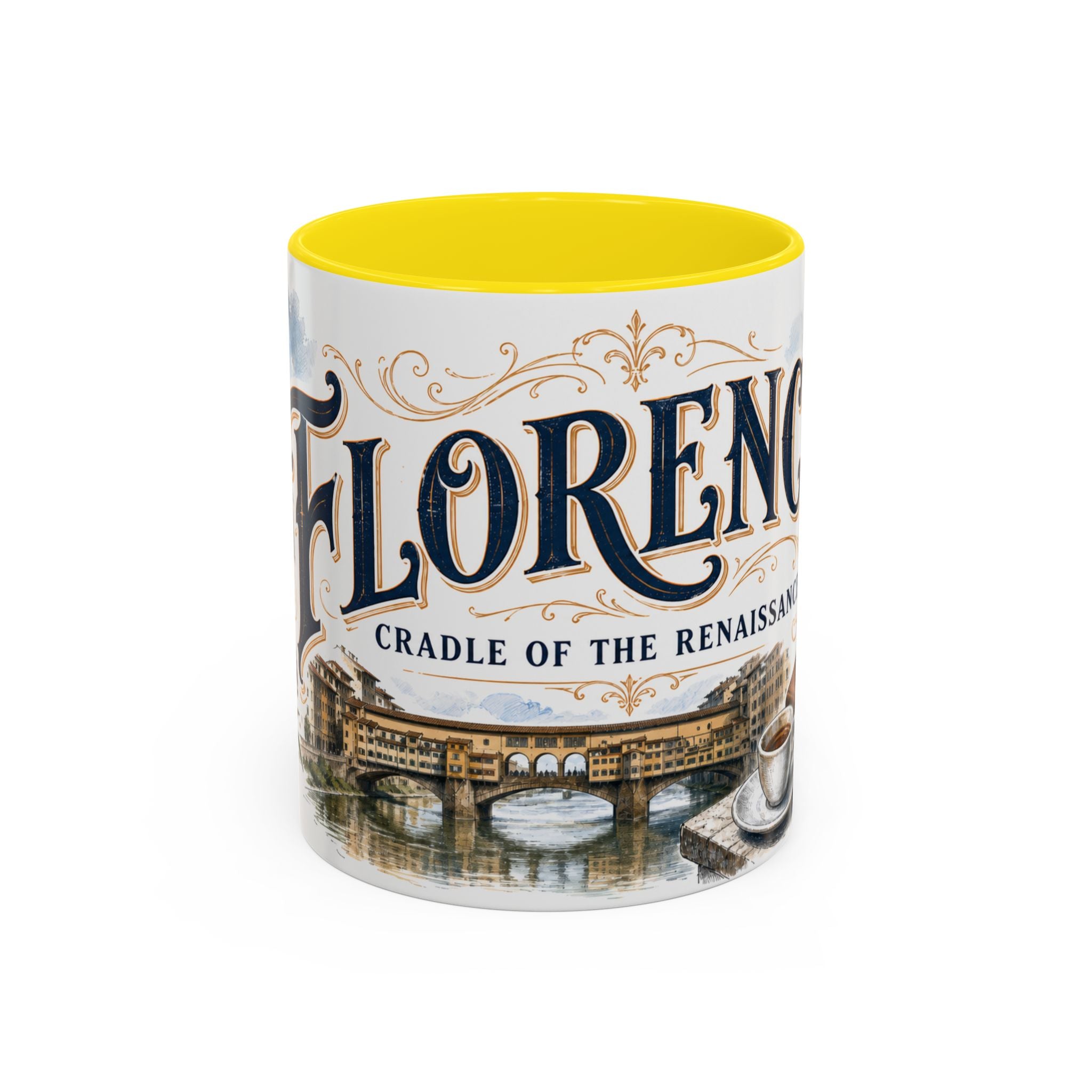Florence Coffee Mug | Italy Travel Souvenir | Vintage Illustrated City Gift | 11 oz 15 oz Accent Mug