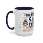 Birthday Newspaper Mug | Custom Name Age Date Gift | The Birthday Times Coffee Cup 11oz 15oz