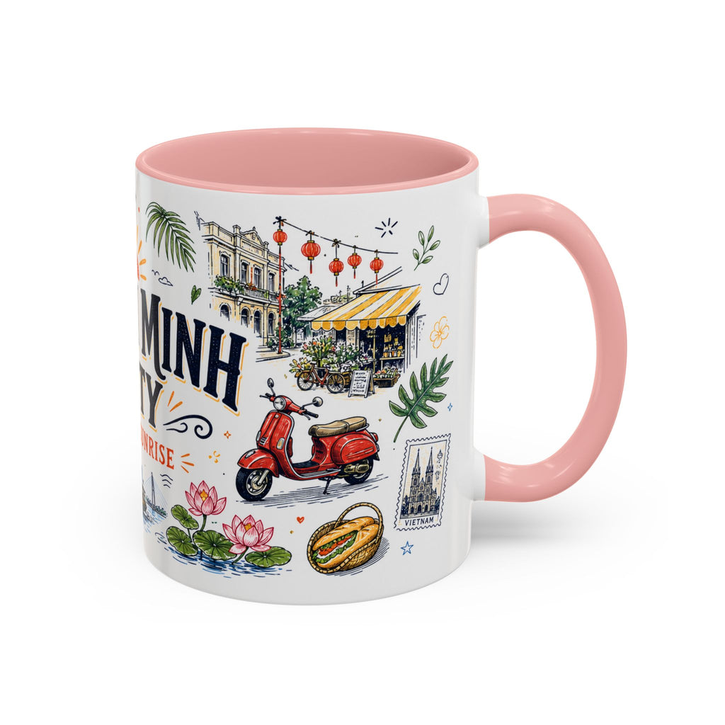 Ho Chi Minh City Coffee Mug | Vietnam Souvenir Travel Gift | Accent Color Ceramic 11oz 15oz
