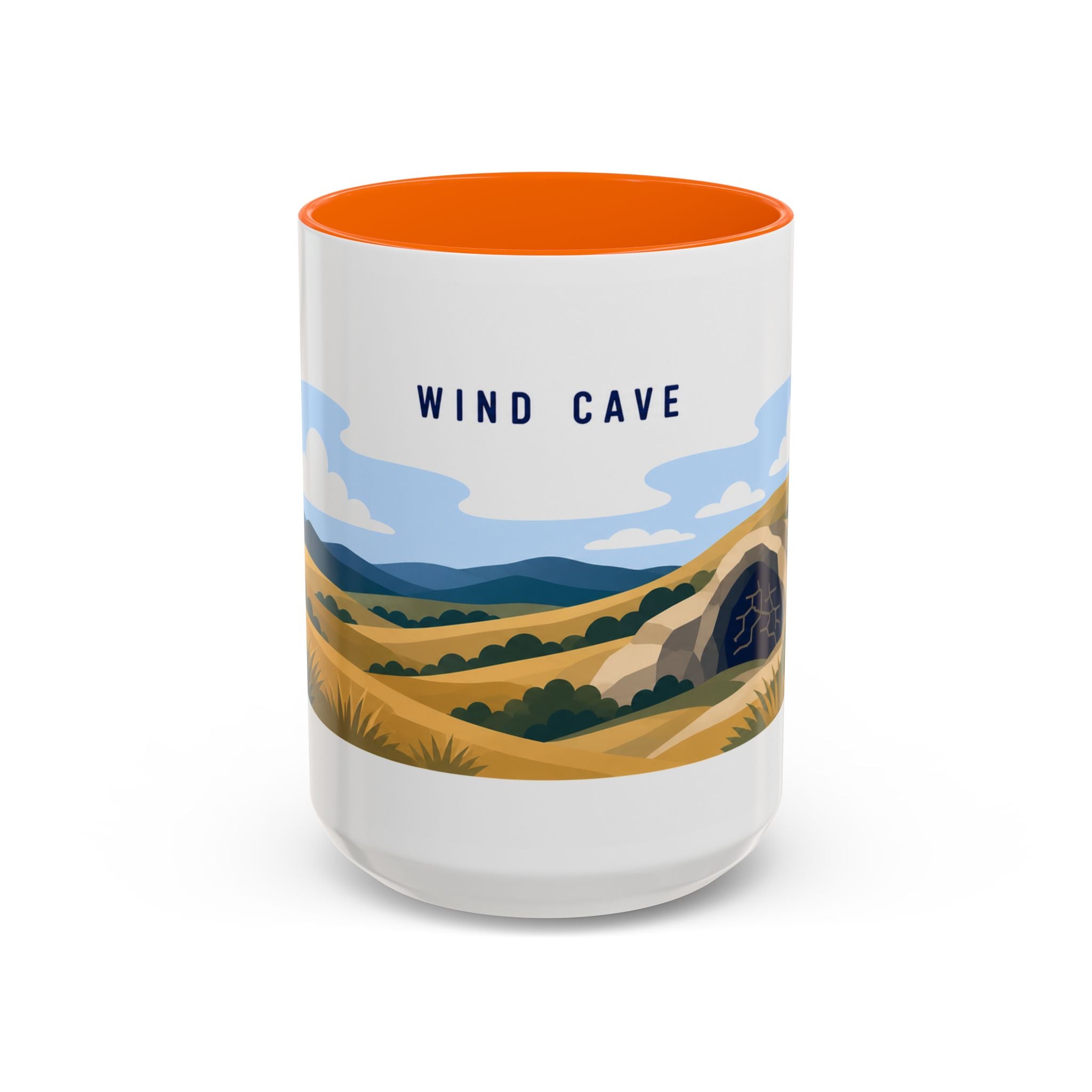 Wind Cave National Park Coffee Mug | Solid Color Block Park Souvenir | 11oz 15oz Accent Mug