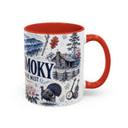 Great Smoky Mountains Coffee Mug | National Park Hiking Gift | Accent Color Ceramic 11oz 15oz