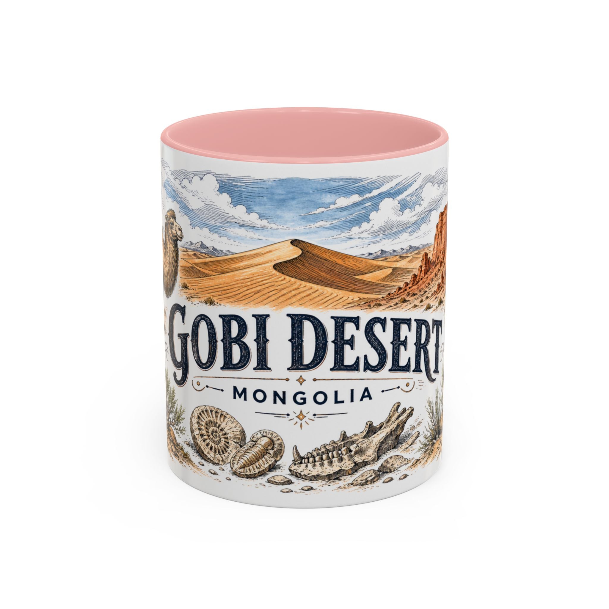 Gobi Desert Mug, Mongolia Travel Souvenir, Bucket List Gift, Accent Ceramic Coffee Mug 11oz 15oz