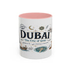 Dubai Coffee Mug | UAE Souvenir Travel Gift | Accent Color Ceramic 11oz 15oz