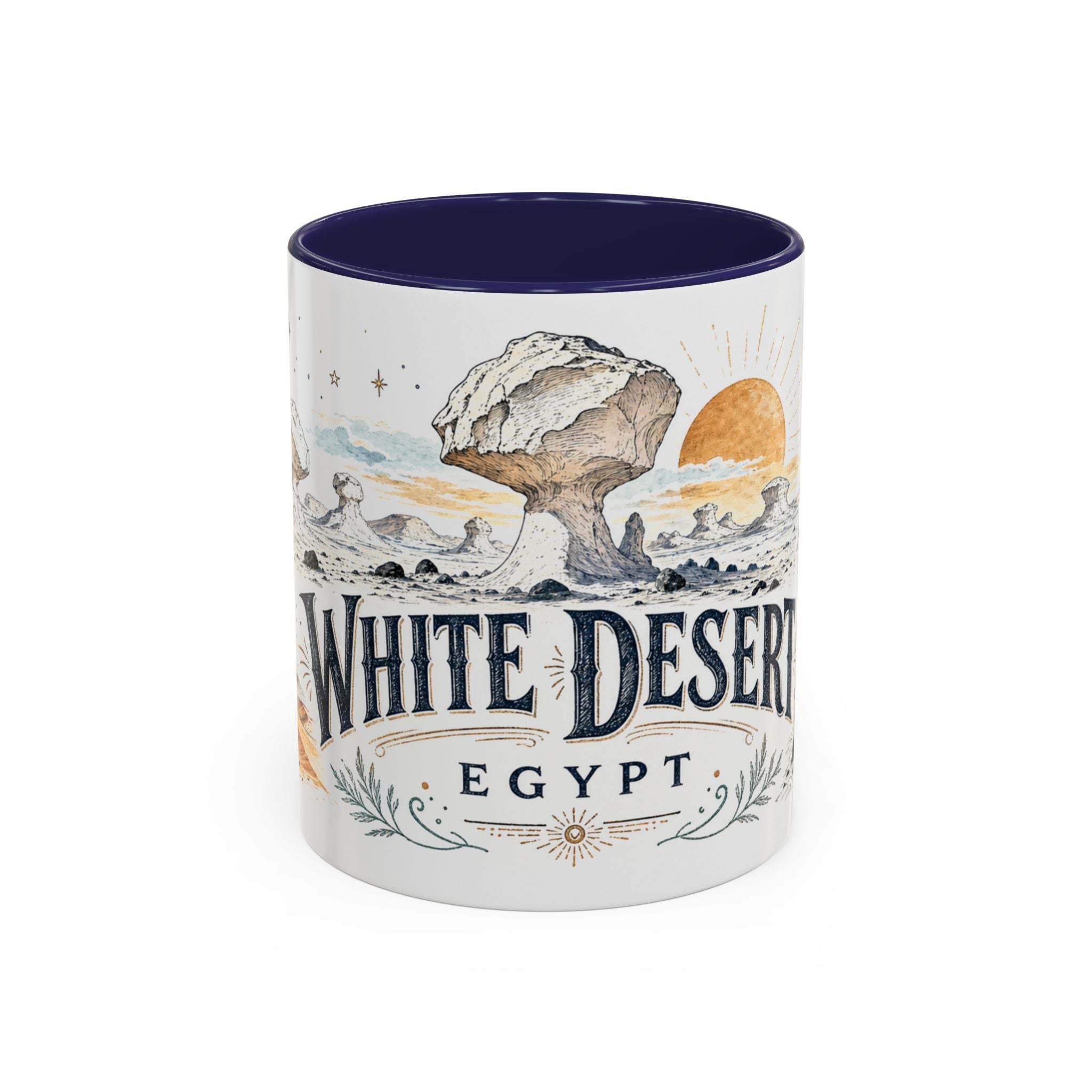 White Desert Mug, Egypt Travel Souvenir, Bucket List Gift, Accent Ceramic Coffee Mug 11oz 15oz