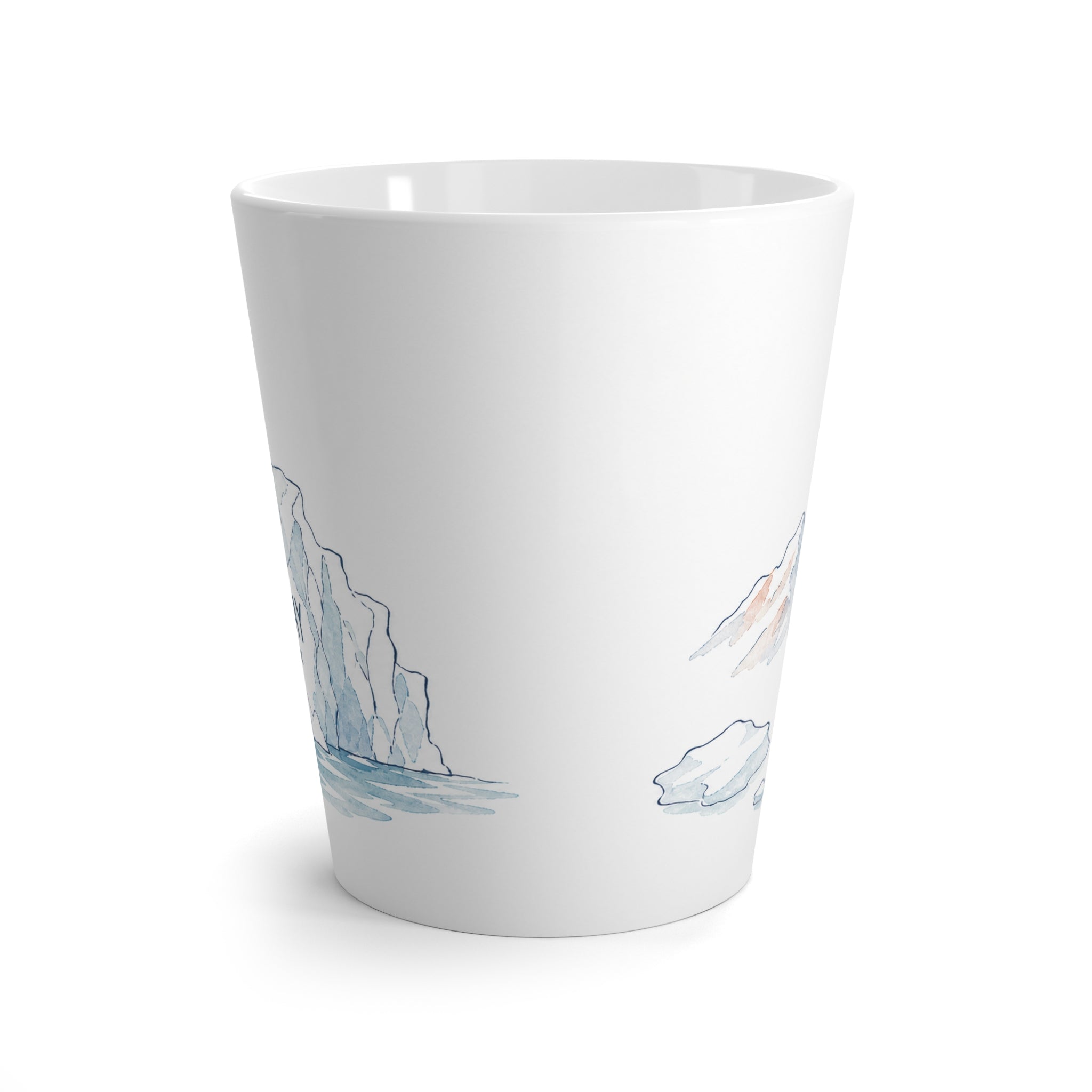 Glacier Bay National Park Latte Mug | Pastel Watercolor Nature Coffee Cup | 12 oz Travel Souvenir Gift