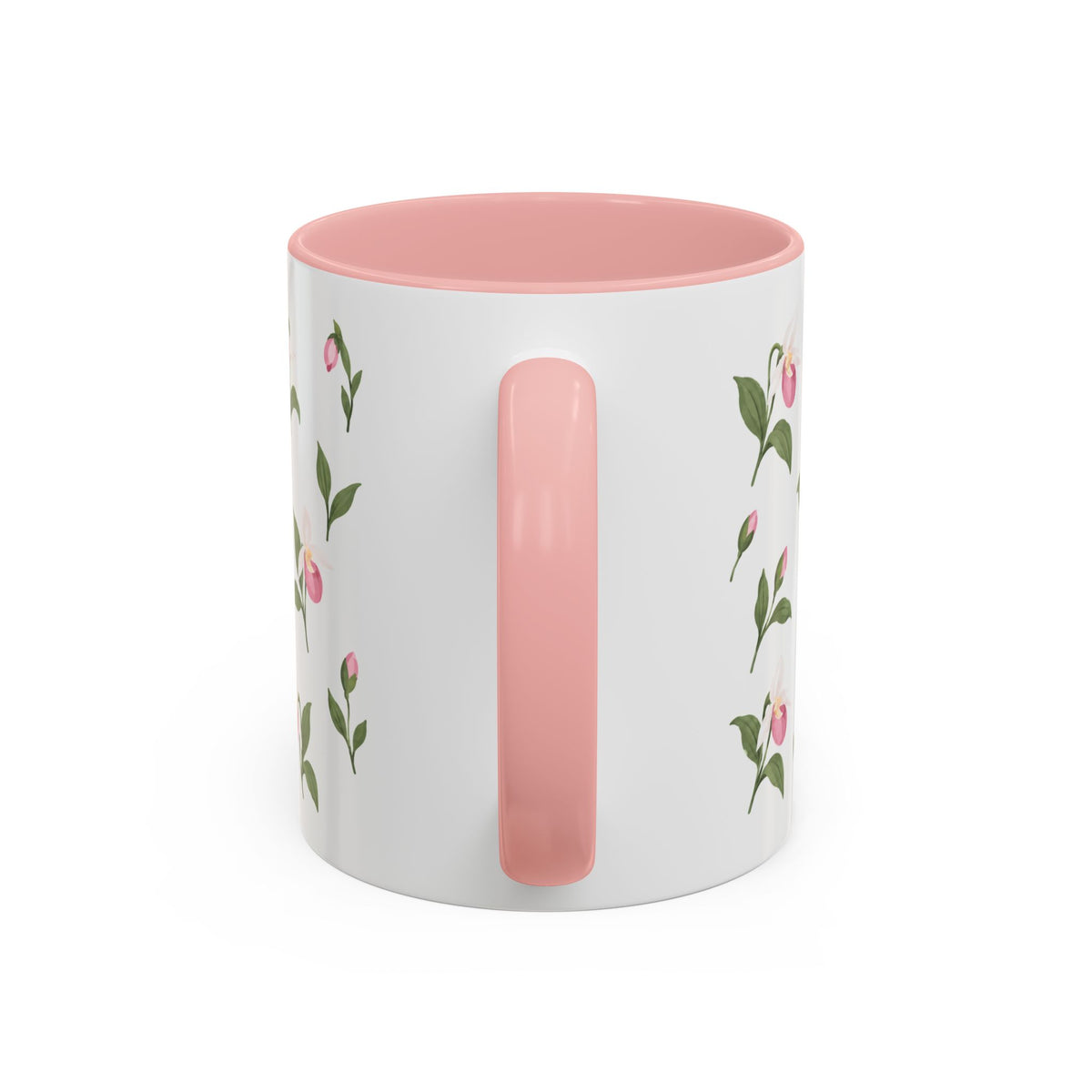 Minnesota Pink and White Lady Slipper Mug, State Flower Floral Coffee Cup, 11oz Botanical Gift