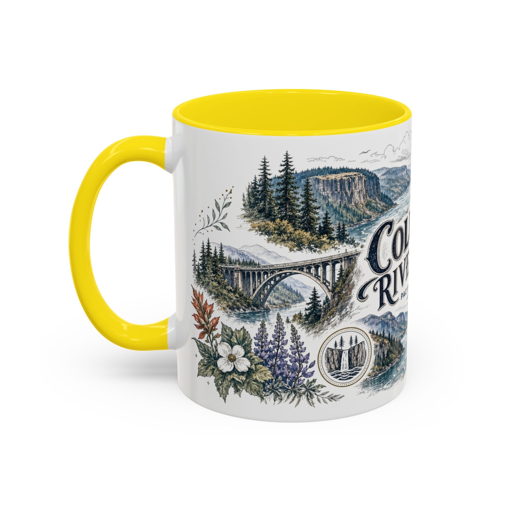 Columbia River Gorge Mug, Pacific Northwest Travel Souvenir, Bucket List Gift, Accent Ceramic Coffee Mug 11oz 15oz