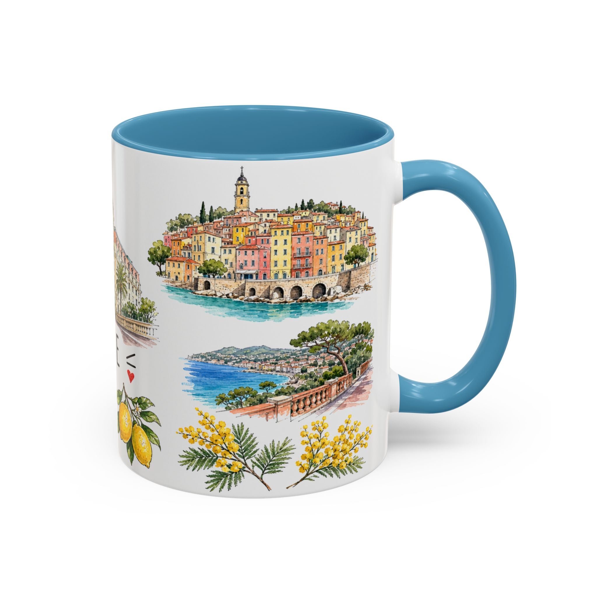 Nice Illustrated Travel Mug | City Souvenir Accent Coffee Mug | 11oz 15oz Ceramic Cup