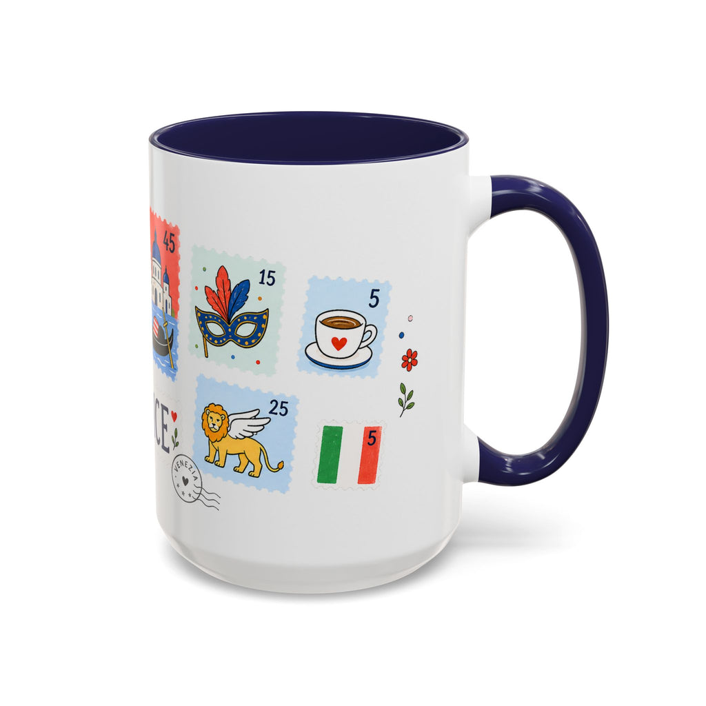 Venice Coffee Mug | Postage Stamp Collage Mug | Travel Souvenir Accent Cup 11oz 15oz