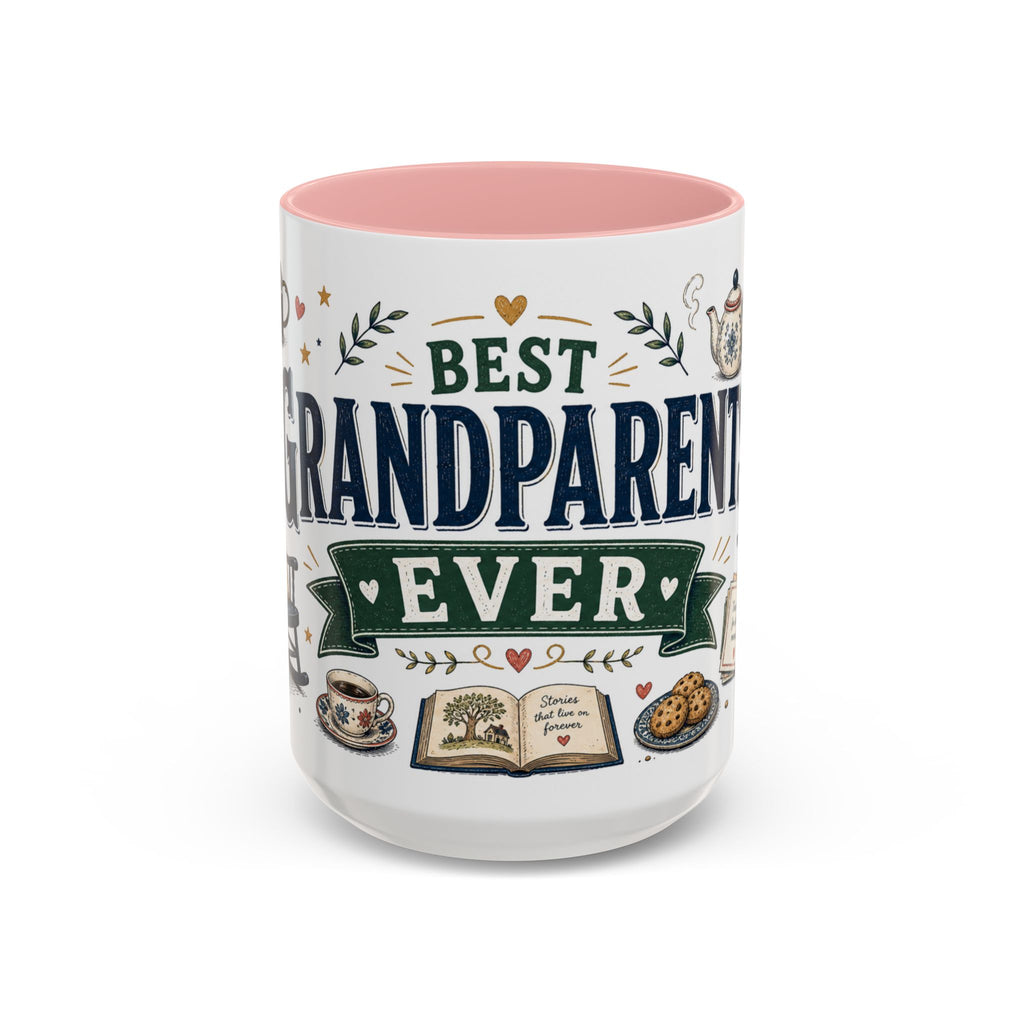 Best Grandparents Ever Coffee Mug | Gift From Grandkids | Accent Color Ceramic 11oz 15oz