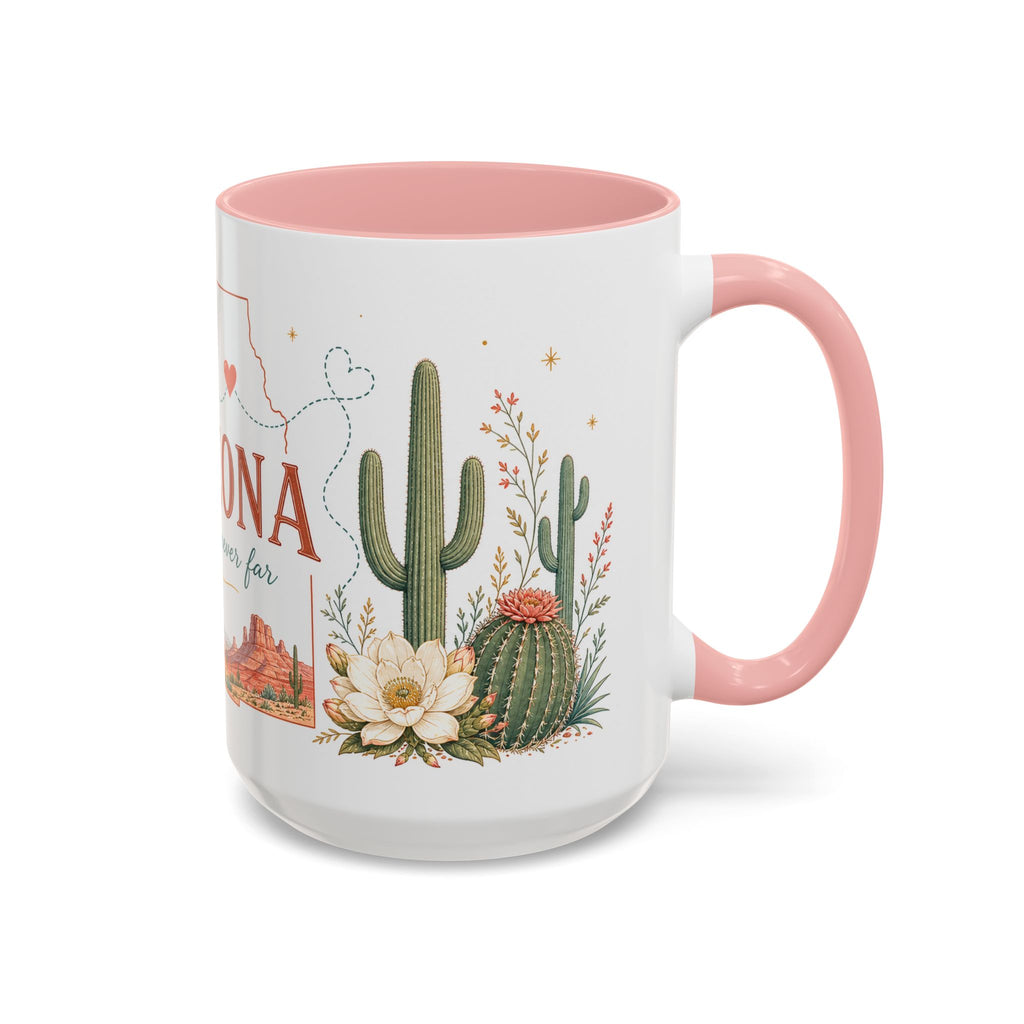 Arizona State Map Mug | Desert Landscape, Botanical Accents, Homesick Gift