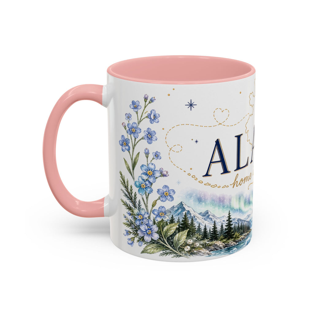 Alaska State Map Mug | Northern Lights, Mountains, Glaciers | Moving Away Gift