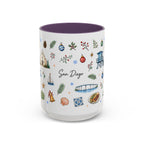 San Diego Christmas Mug | Watercolor City Souvenir, Holiday Travel Gift (11oz/15oz)