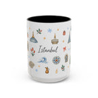 Istanbul Christmas Mug | Watercolor Travel Souvenir | Holiday Gift | Accent Ceramic Coffee Cup 11oz 15oz