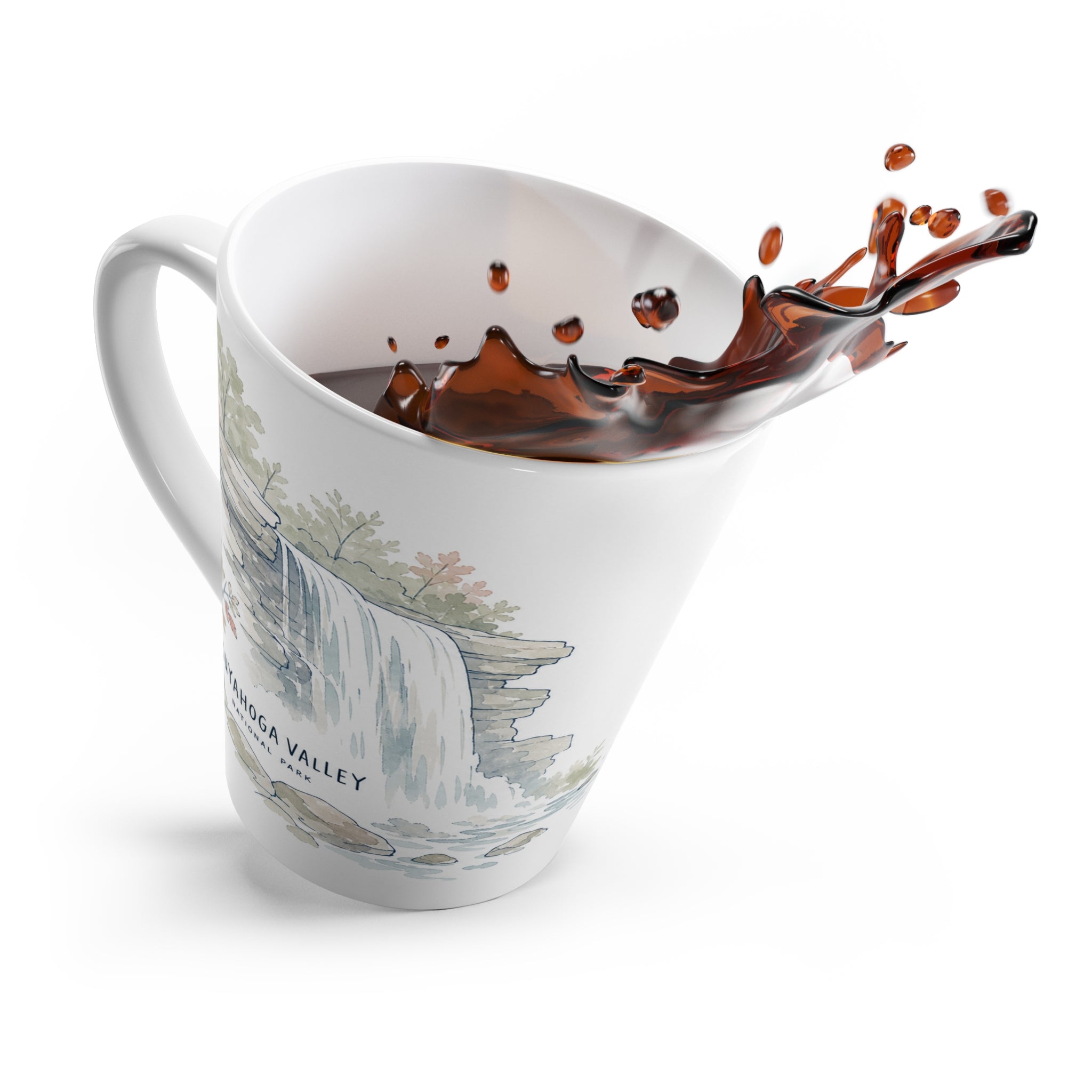 Cuyahoga Valley National Park Latte Mug | Pastel Watercolor Nature Coffee Cup | 12 oz Travel Souvenir Gift