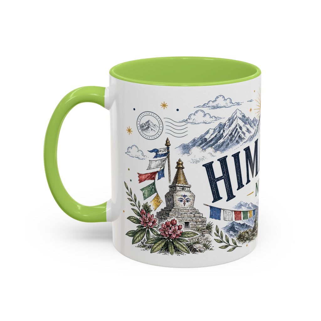 Himalaya Coffee Mug | Travel Destination Souvenir Gift | Accent Color Ceramic 11oz 15oz