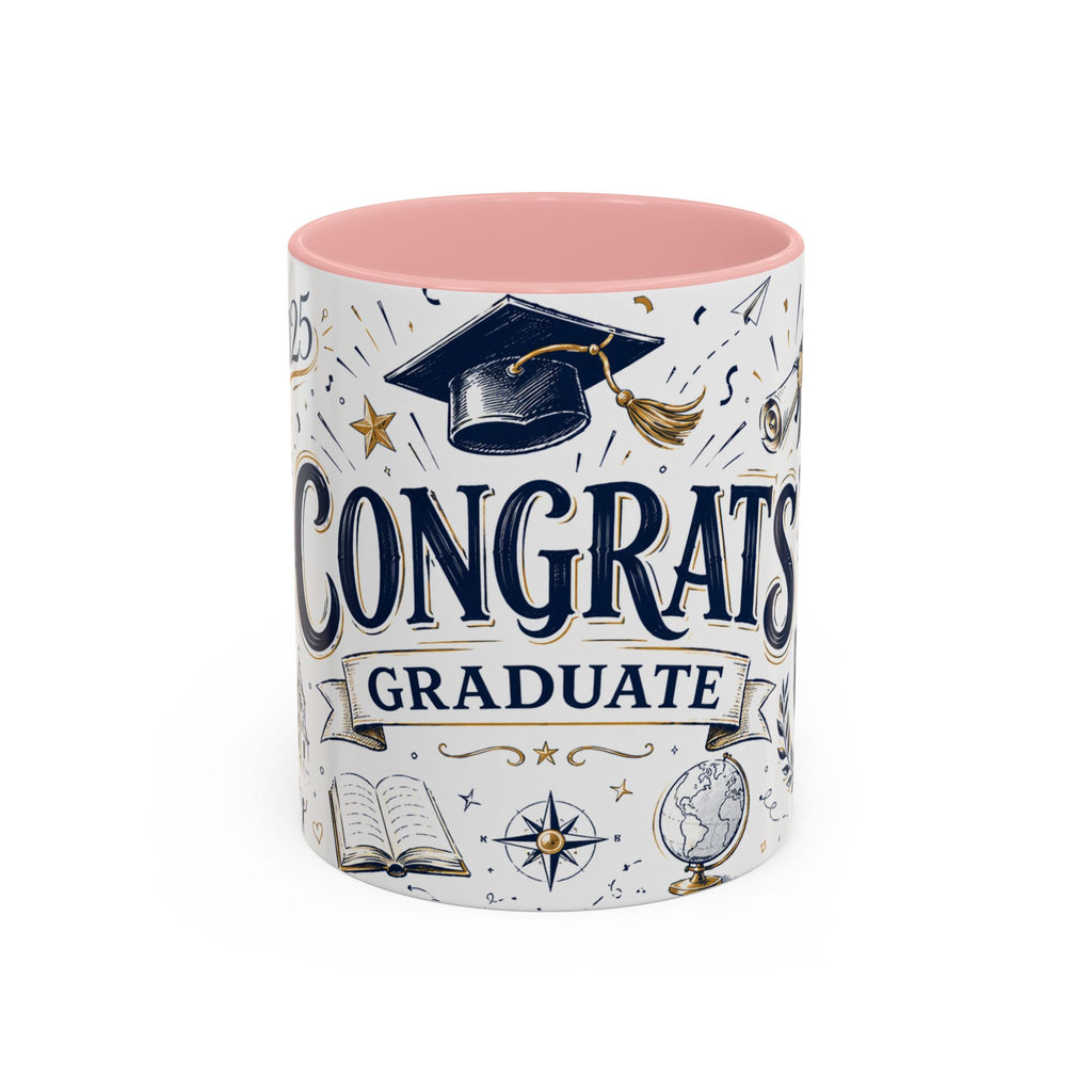 Congrats Graduate Coffee Mug | Class of 2026 Graduation Gift | Accent Color Ceramic 11oz 15oz
