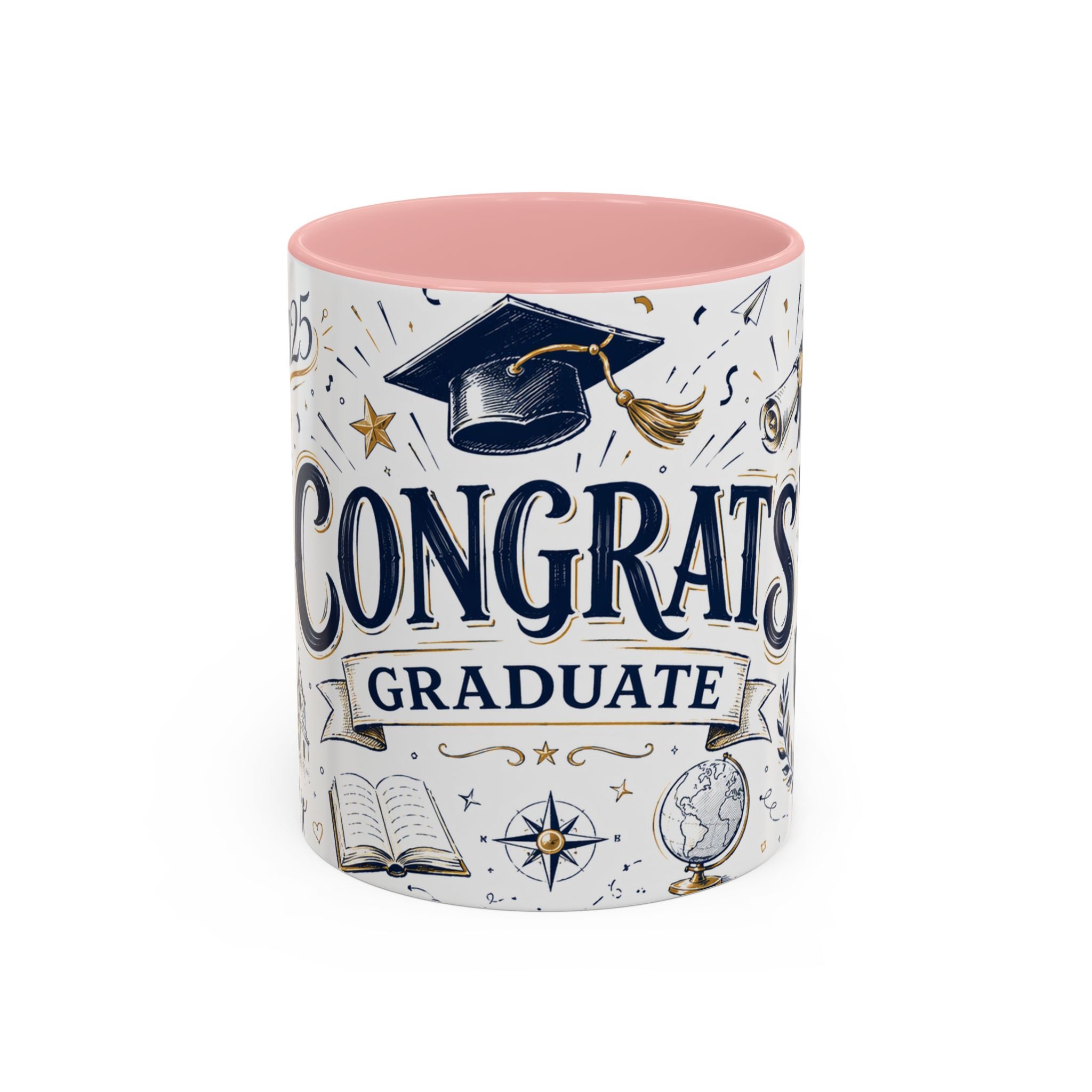 Congrats Graduate Coffee Mug | Class of 2026 Graduation Gift | Accent Color Ceramic 11oz 15oz